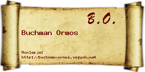 Buchman Ormos névjegykártya